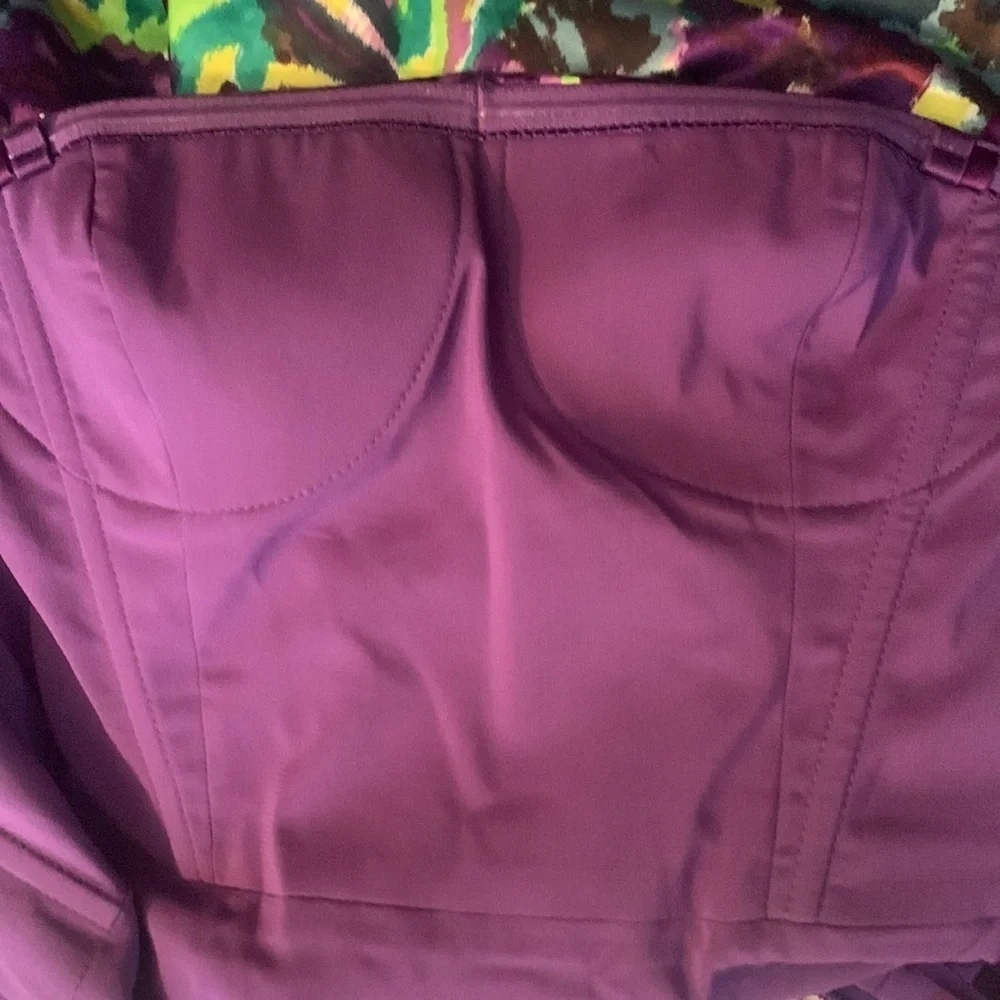 BCBGMAXAZRIA Purple Floral Mini Dress w/ Optional Straps- NWT